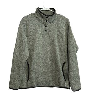 Eddie Bauer Women’s Gray Quarter Snap Pullover Sweatshirt Pockets Size Large